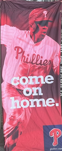 Lot of (3) Philadelphia Phillies Large Banners From Citizen Bank Park w. 2007 NL East Divisional Champs