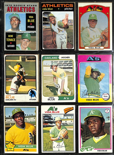 Lot of (325) Vintage Oakland A's Cards from 1960-1974 & (45) San Francisco Warriors from 1969-1974