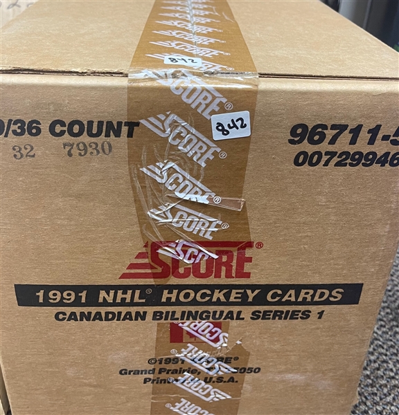 1991 Score NHL Hockey (Canadian Bilingual Series 1) Sealed Case of 20 Sealed Hobby Boxes (36 Packs Per Box)