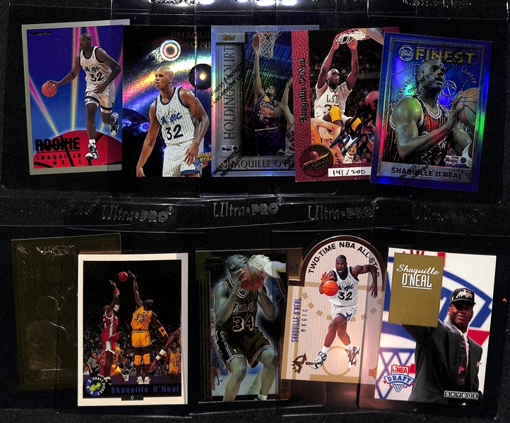 Lot of (10) Shaquille O'Neal Inserts and Rookies Including Classic Superior Pix Autograph #d /200