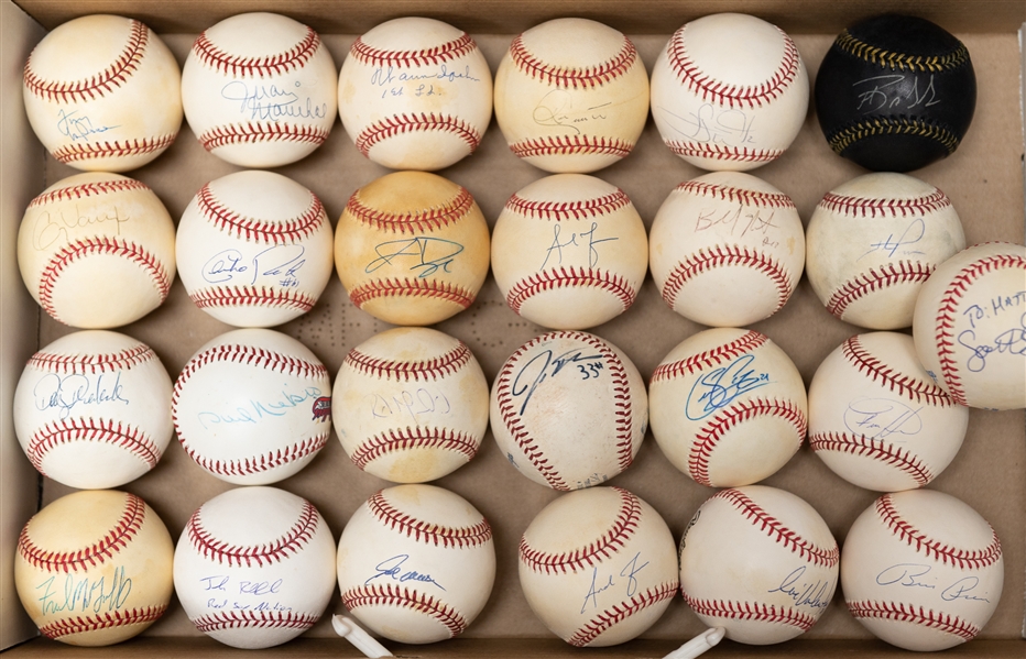 Lot of (25) Autographed Baseballs w. Phil Neikro, Warren Spahn, Juan Marichal and More (JSA Auction Letter)