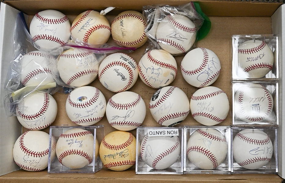Lot of (22) Vintage and Current Autographed Baseballs w. Stan Musial, Kell, Santo, Dunn, Goldschmidt, Rev Jesse Jackson, and Others (JSA Auction Letter) 