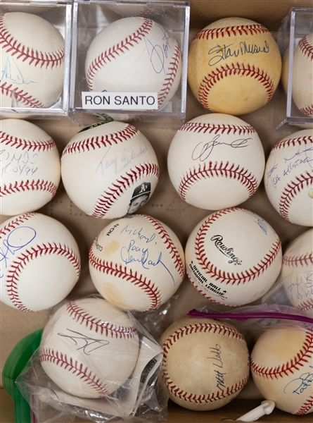 Lot of (22) Vintage and Current Autographed Baseballs w. Stan Musial, Kell, Santo, Dunn, Goldschmidt, Rev Jesse Jackson, and Others (JSA Auction Letter) 