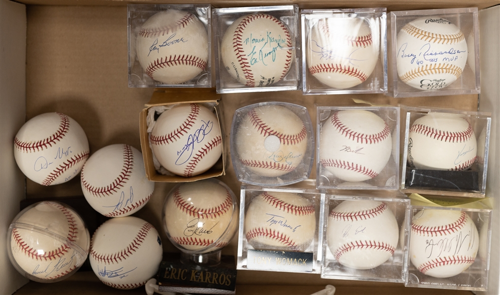 Lot of (16) Autographed Baseballs w. Sosa, B. Richardson, R. Boone, and Many Others (JSA Auction Letter)