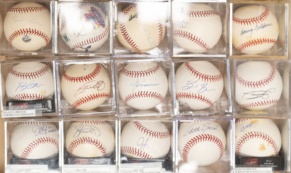 Lot of (15) Autographed Baseballs w.  Guerrero, B. Cox, Brian Mcann, and Many More (JSA Auction Letter)
