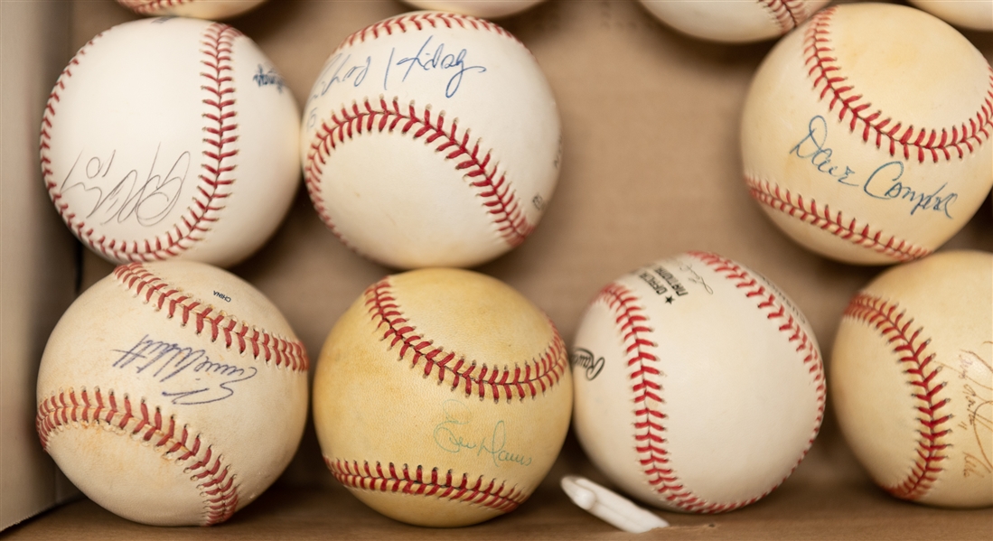 Lot of (21) Autographed Baseballs w. Sosa, Parker, Cox, Bumbry, Vuckovich, Bauer, and Many More (JSA Auction Letter)