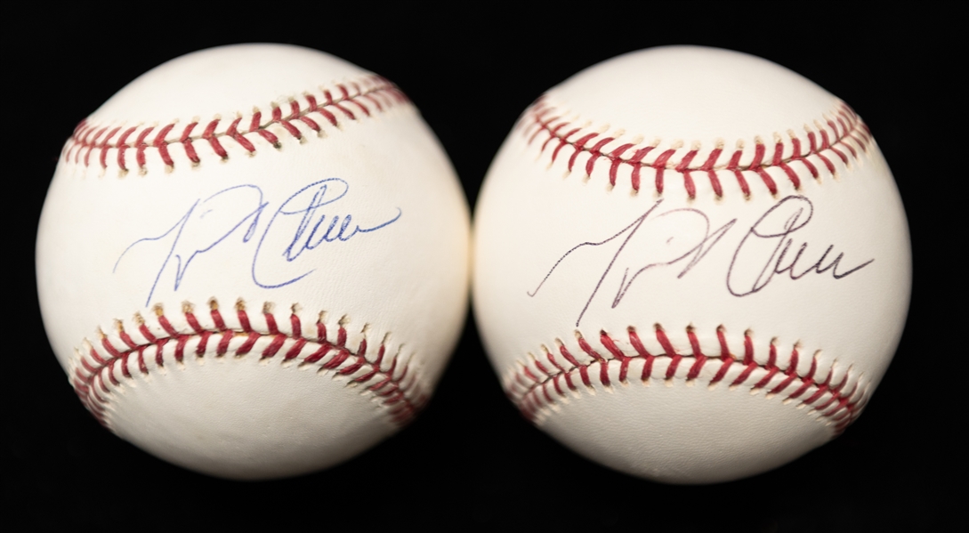Lot of (2) Miguel Cabrera Autographed Baseballs (JSA Auction Letter)