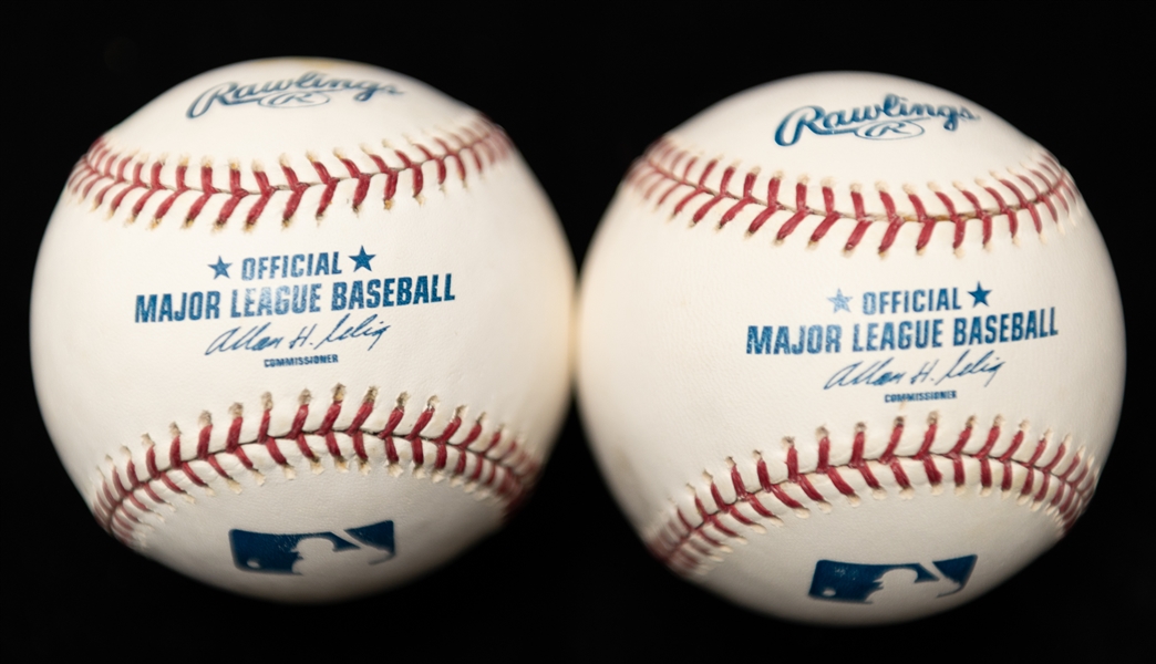 Lot of (2) Miguel Cabrera Autographed Baseballs (JSA Auction Letter)