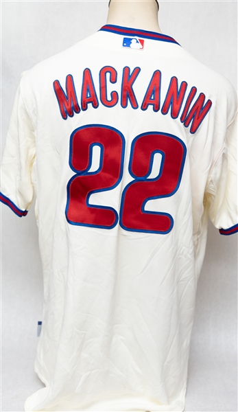 Lot of (3) Majestic Phillies Team Issued Jerseys w. Carpenter, Mackanin, and Dubee (MLB Cert.)