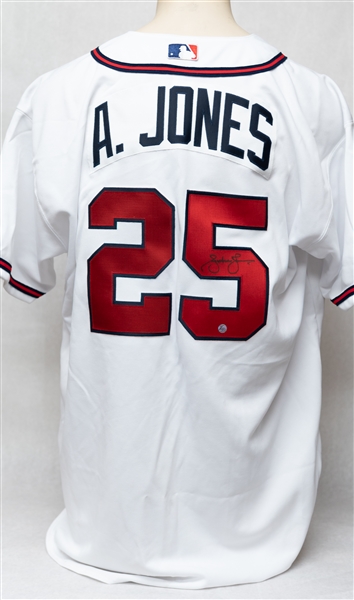 Lot of (3) Authentic Autographed Baseball Jerseys w. Ivan Rodriguez, Andruw Jones, and Josh Johnson (JSA Auction Letter)