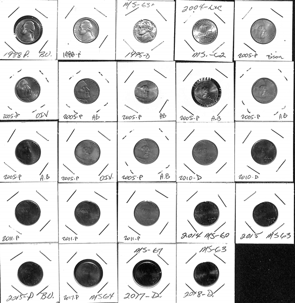  Lot of (72) Jefferson Nickels from 1939S - 2019D w. 12 Silver Wartime Nickels