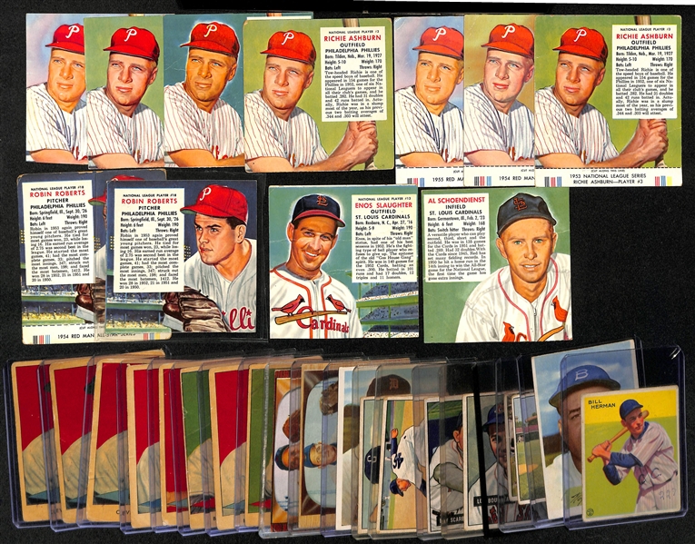 Lot of (30) Vintage Baseball Cards from 1933-1955 - Goudey/Bowman/Red Heart/Red Man