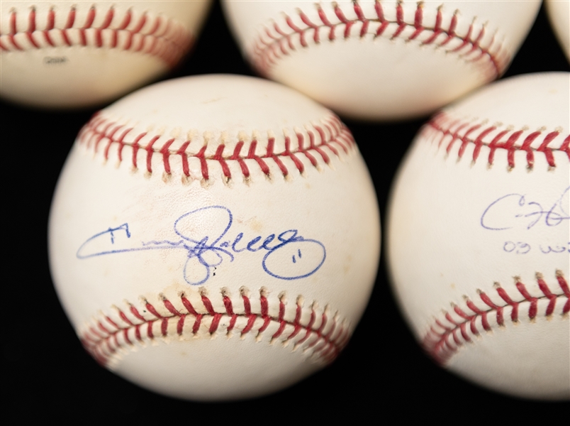 2008 Phillies Autographed Baseball Lot w. (2) Cole Hamels, (2) Ryan Howard, and Jimmy Rollins (JSA Auction Letter)
