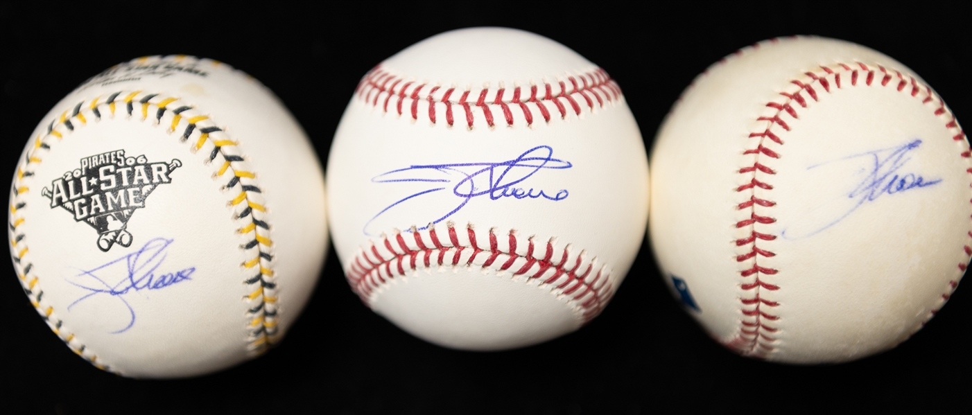 Lot of (3) Jim Thome Autographed Baseballs (JSA Auction Letter)