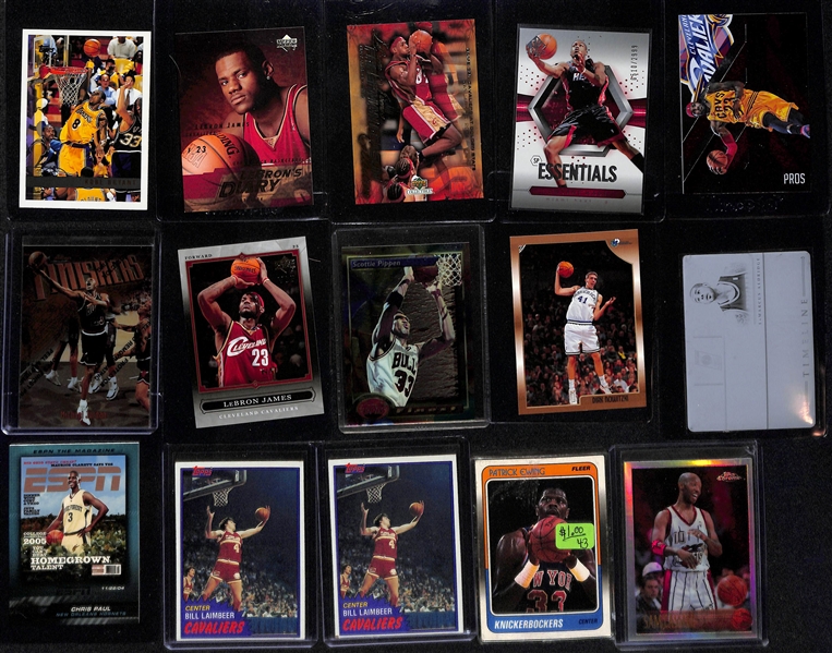 Lot of (33) Basketball Stars and Inserts w. Kobe Bryant, LeBron James, Michael Jordan, Stephen Curry and Others