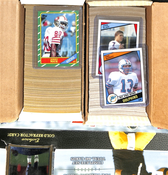 Lot of (3) Complete Topps Football Sets - 1984 (w. Marino & Elway), 1986 (w. Jerry Rice), & 2009