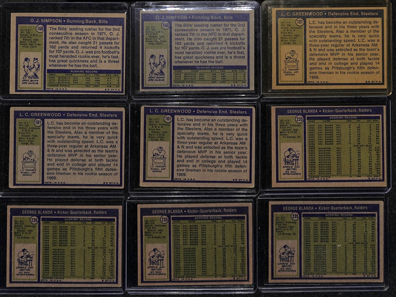 Lot of (18) Mostly 1972 Topps Football Cards w. Joe Namath, Gale Sayers, and Others