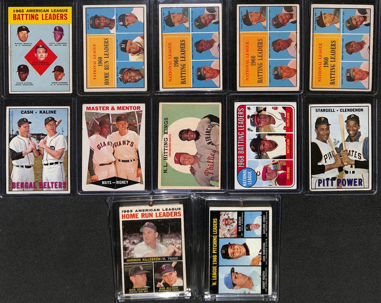Lot of (42) 1960s Topps Baseball cards w. 1963 A.L. Batting Leaders Including Mickey Mantle