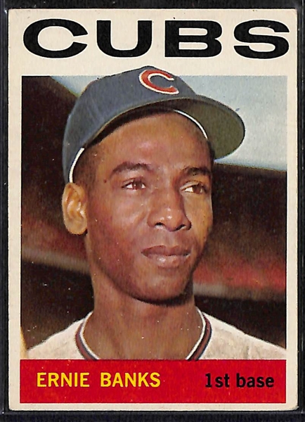 Lot of (20) 1960s Topps Baseball Cards w. 1964 Ernie Banks & Carl Yastrzemski