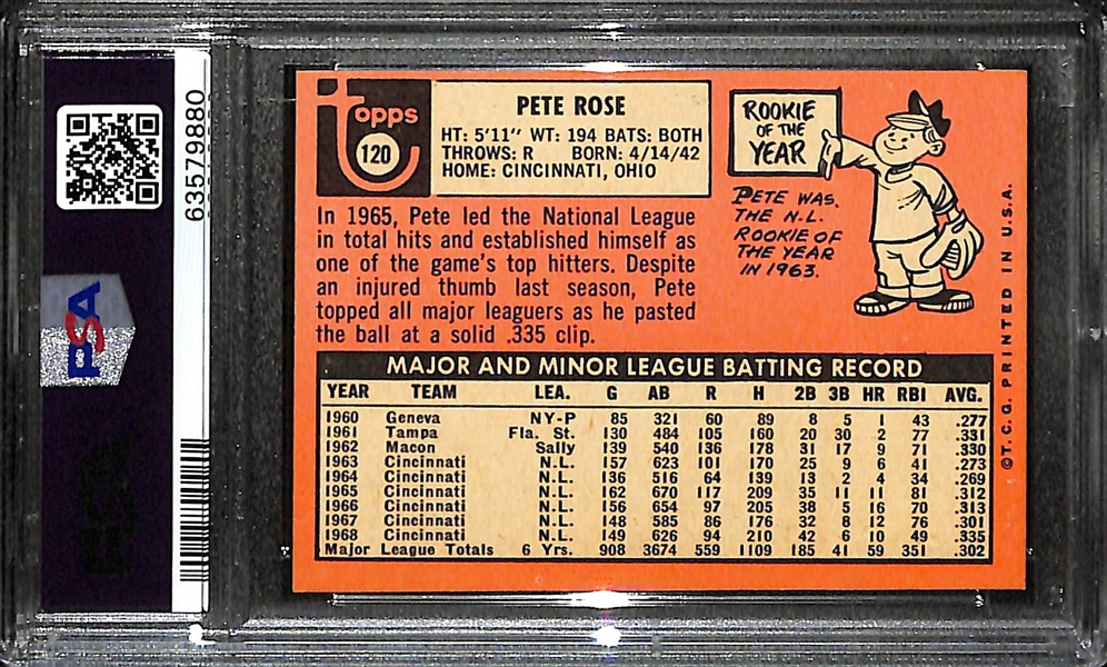 1969 Topps Pete Rose #120 Graded PSA 7 NM