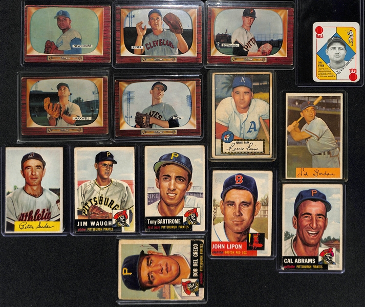 Lot of (19) 1950s Baseball Cards w. Rizzuto, Wynn, Doby and Others