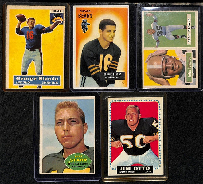 Lot of (48) Vintage Football Cards from 1955-1972 w. 1955 Bowman Blanda & 1956 Topps Blanda