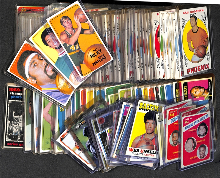 Lot of (100+) Vintage Basketball Cards from 1969-1981 w. 1970 Topps Pat Riley Rookie Card