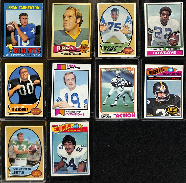 Lot of (65+) 1960s Through 1980s Topps Football Cards w. (7) 1965 Topps w. Jack Kemp 