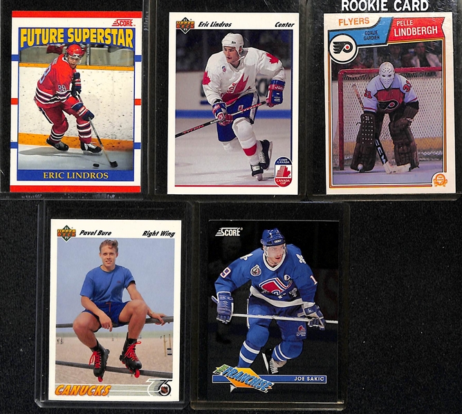 Lot of (40+) Hockey Cards w. Wayne Gretzky, Eric Lindros, Pavel Bure, and Others