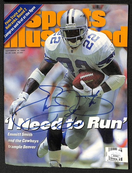Emmitt Smith Signed Sports Illustrated Magazine (Sept 18 1995) w. JSA COA
