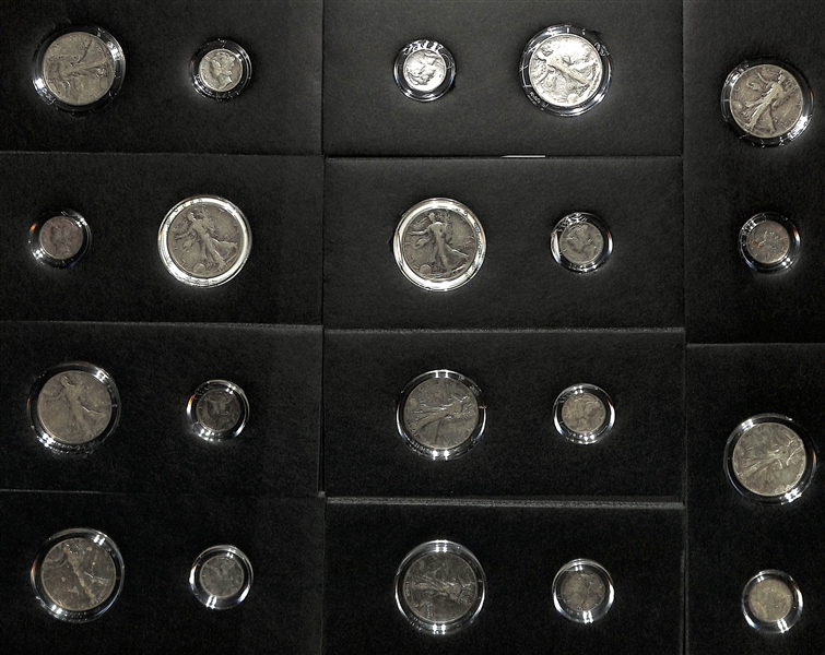 Silver Coins - Lot of (10) Walking Liberty Half Dollars from 1934-1945 & (10) Mercury Dimes from 1934-1945