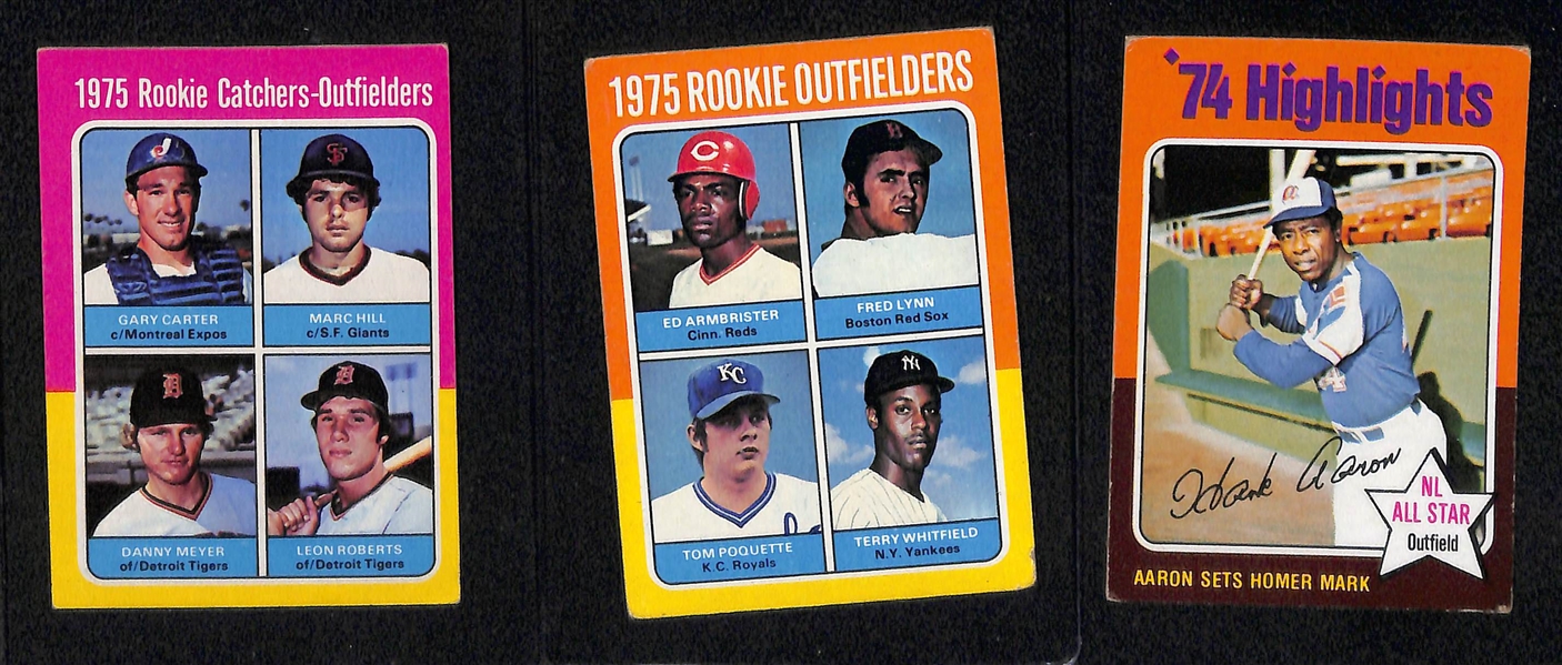 1975 Topps Baseball Complete Set (660 Cards) w. Brett & Yount Rookies - Mostly VG-EX+ Condition