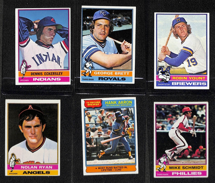 1976 Topps Baseball Complete Set (660 Cards w. 44 card traded set) w. Eckersley Rookie - Mostly VG-EX+ Condition
