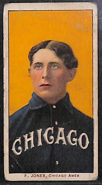 Lot of (4) 1909-11 T206 Cards w. Fielder Jones (Chicago WS), Fred Parent (Chicago WS), Simon Nicholls (A's), Jimmy Dygert (A's)