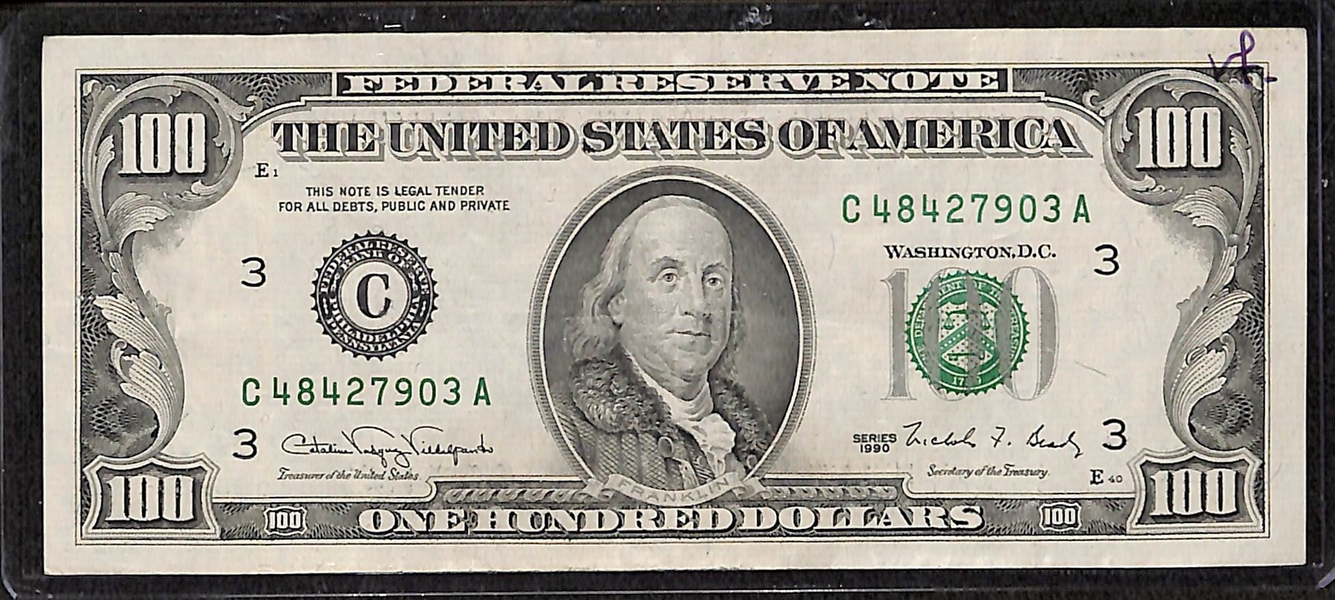 US Currency Lot - (3) US $100 Bills (1969, 1990, 1996)