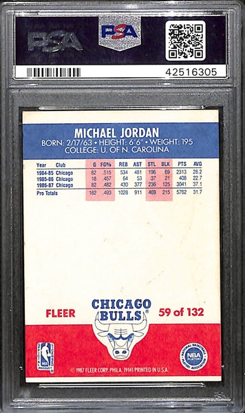 1987-88 Fleer Michael Jordan #59 Graded PSA 7 NM