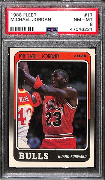 1988-89 Fleer Michael Jordan #17 Graded PSA 8 NM-MT