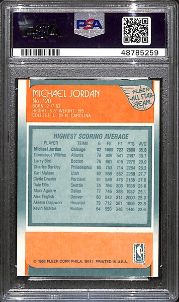 1988-89 Fleer Michael Jordan All-Star #120 Graded PSA 8 NM-MT