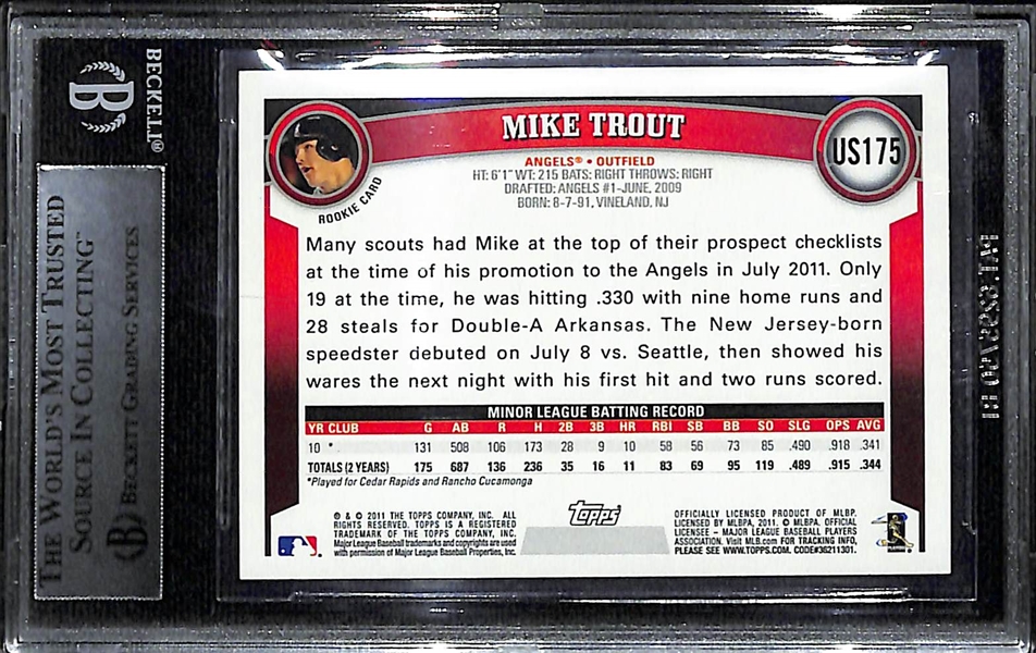 2011 Topps Update Mike Trout Rookie Card #175 Graded BGS 8.5 NM-MT+