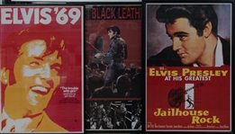 (3) Elvis Presley Framed 36"x24" Posters ("The Trouble with Girls" Movie, "Jailhouse Rock" Movie Poster, & "Black Leather" Poster) - Likely all Printed in the 1970s-1980s