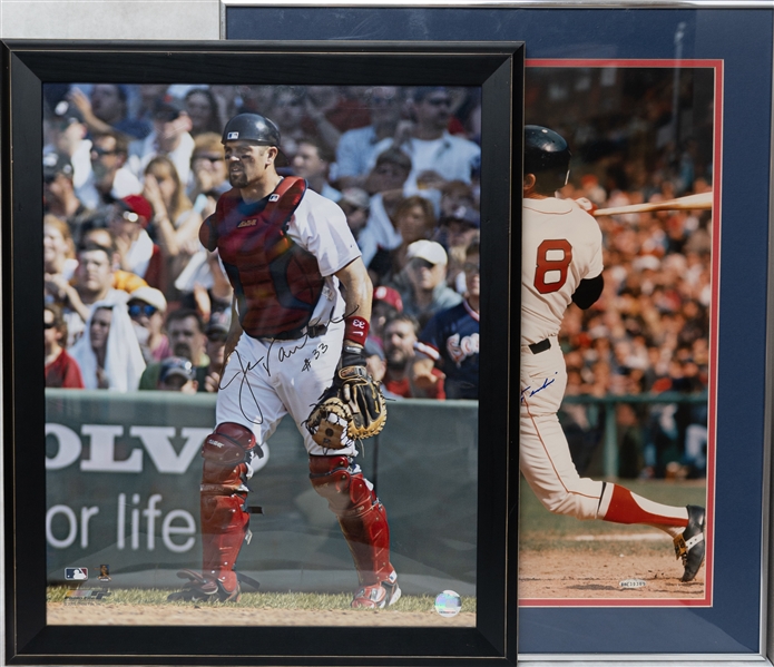 Lot of (2) Red Sox Signed/Framed 16x20 Photos - Carl Yastrzemski & Jason Varitek (JSA Auction Letter)