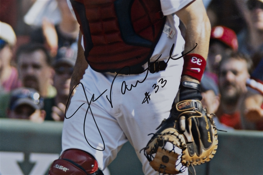 Lot of (2) Red Sox Signed/Framed 16x20 Photos - Carl Yastrzemski & Jason Varitek (JSA Auction Letter)