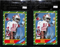 (2) 1986 Topps Jerry Rice Rookie Cards #181 - Graded Beckett BGS 6 and 6.5