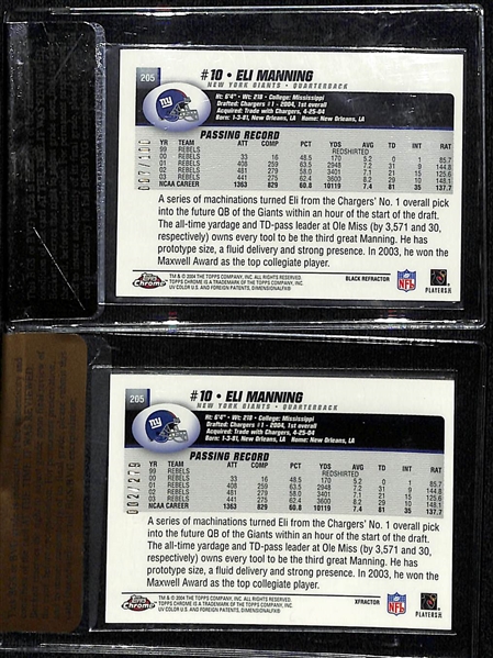 2004 Topps Chrome Eli Manning SP Rookie Cards - Black Refractor (#/100, BGS 8.5) & Gold Xfractor (#/279, BGS 8)