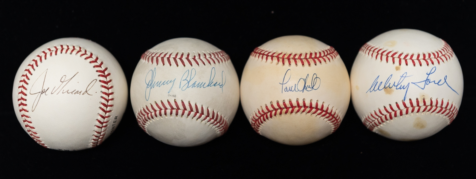Lot of (4) Autographed Baseballs of Former Yankees w. Whitey Ford (JSA Auction Letter)