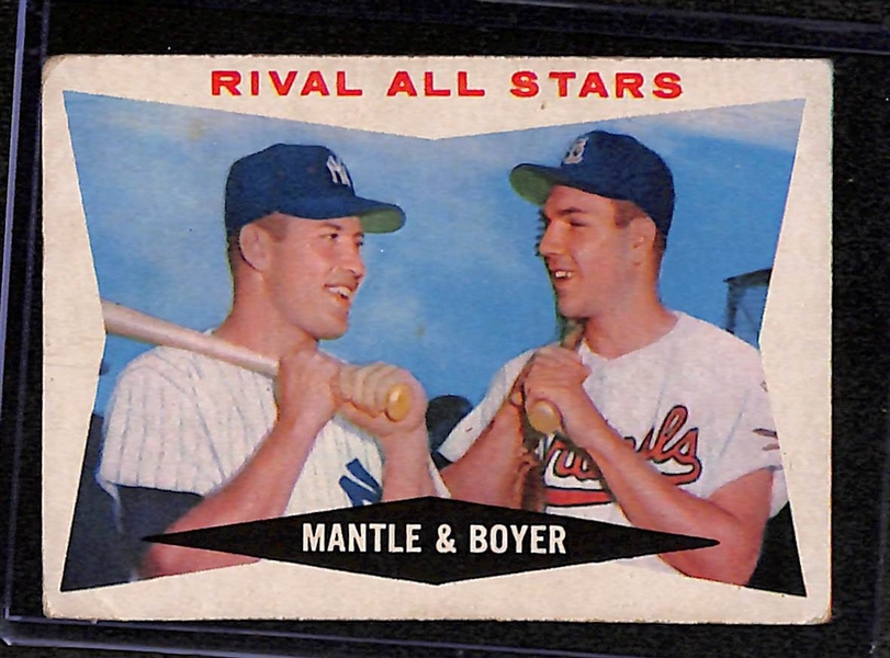 (3) Mickey Mantle Topps Cards - (2) 1960 Rival All Stars, and 1963 Bomber's Best