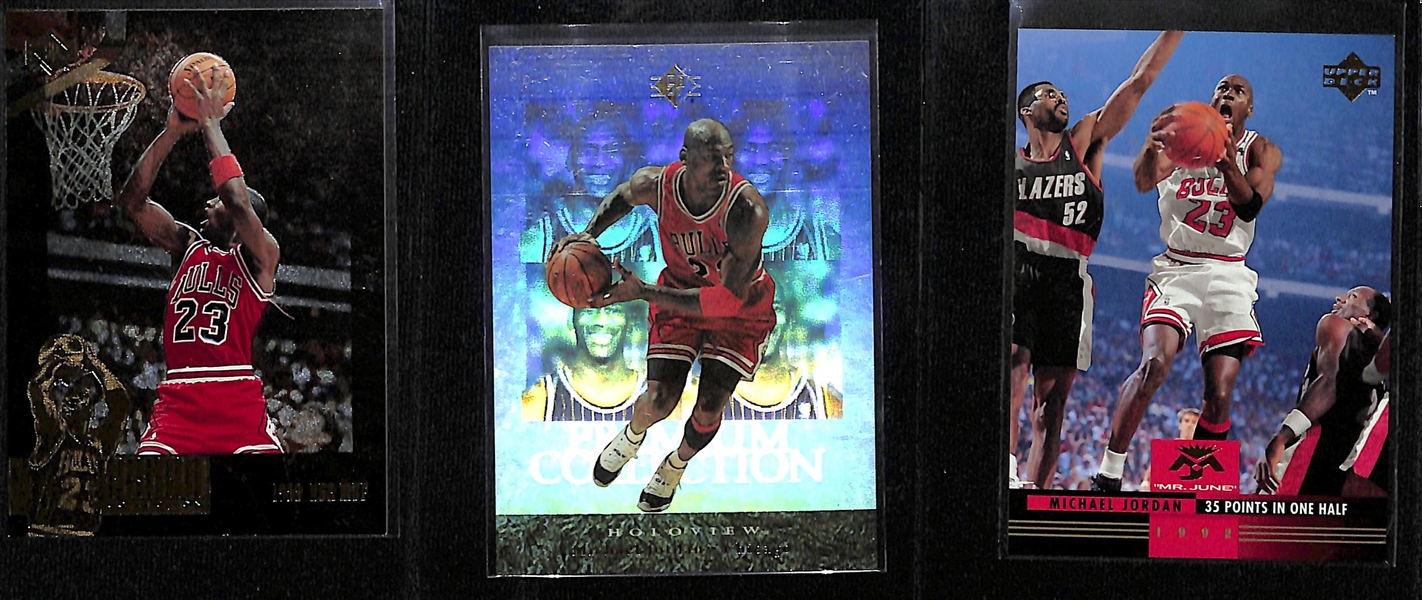 Lot of (9) Mostly 1990s Michael Jordan Cards w. 1993-94 Topps Finest