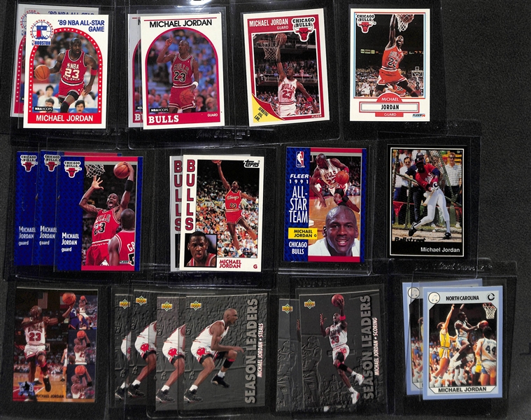 Lot of (80+) Mostly 1990s Michael Jordan Basketball Cards w. (3) 1990 Fleer All-Stars