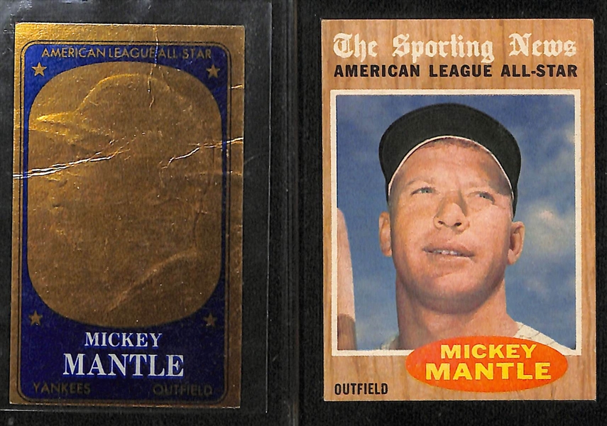 Lot of (6) 1960s Topps Mickey Mantle Cards w. (2) 1964 Topps AL Bombers # 331, 1965 Topps Embossed # 11, More!