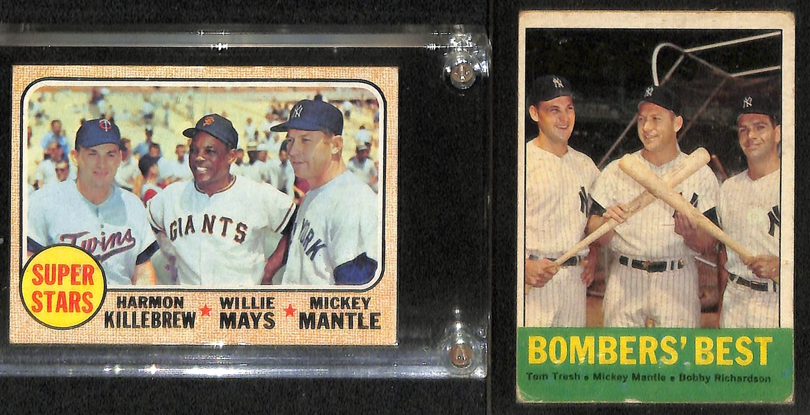 Lot of (6) 1960s Topps Mickey Mantle Cards w. (2) 1964 Topps AL Bombers # 331, 1965 Topps Embossed # 11, More!